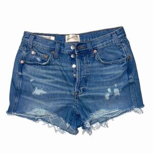 Universal Thread Blue Jean Shorts Distressed High-Rise Mini Shorts Size 6